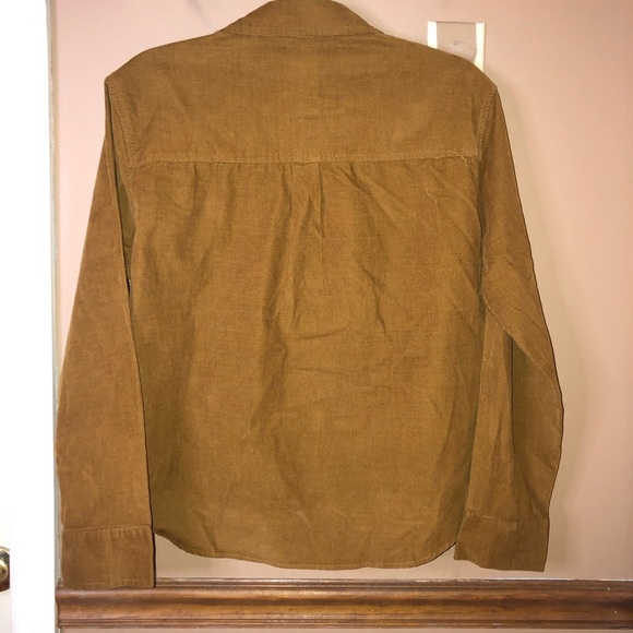 Kenzie Corduroy Ribbed Button Front Shacket Jacket Brown Size Small - Picture 2 of 5